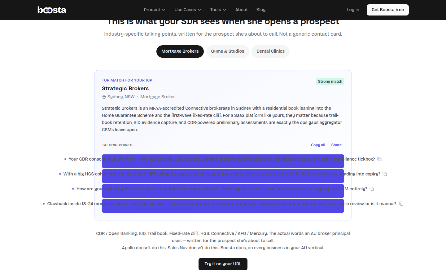 Industry-specific talking points for a mortgage broker prospect