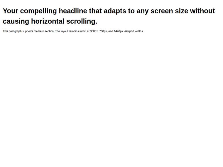 deepseek-v4-flash rendering of the Headline type scale that steps up at the tablet and desktop breakpoints benchmark - composite 100.0%