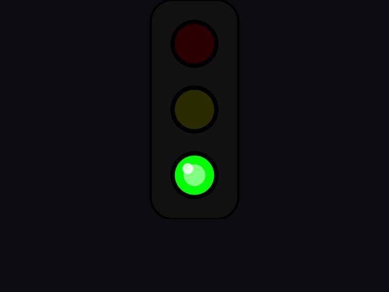 deepseek-v4-flash rendering of the Traffic light with only the green light lit benchmark - composite 100.0%