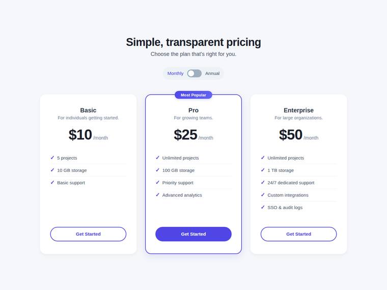 deepseek-v4-flash rendering of the Accessible pricing card with a monthly/annual toggle benchmark - composite 98.7%