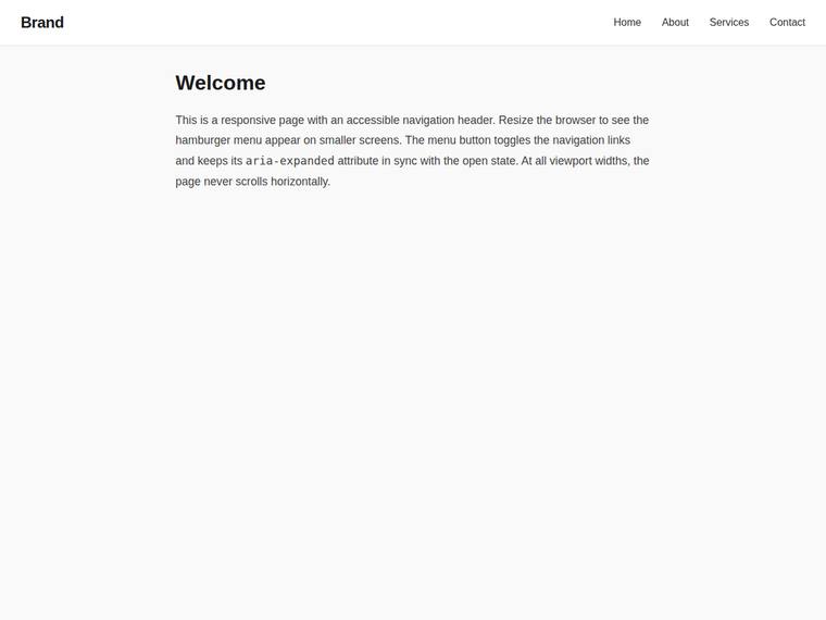 deepseek-v4-pro rendering of the Responsive nav that both collapses at the breakpoint and toggles open on mobile benchmark - composite 100.0%