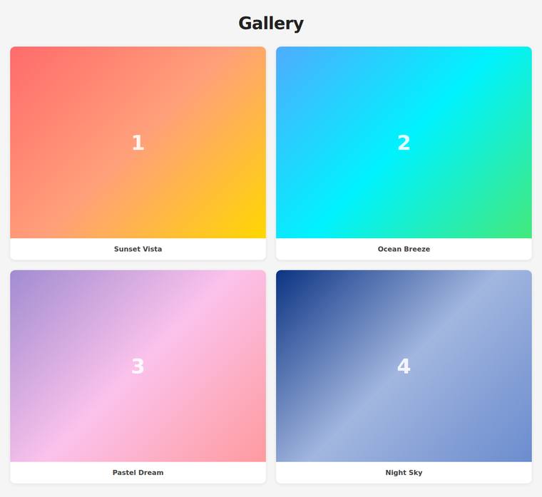 deepseek-v4-pro rendering of the Gallery grid that widens from one to four columns as the viewport grows benchmark - composite 0.0%