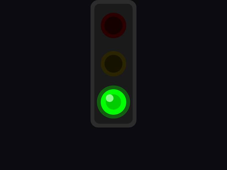 deepseek-v4-pro rendering of the Traffic light with only the green light lit benchmark - composite 91.7%