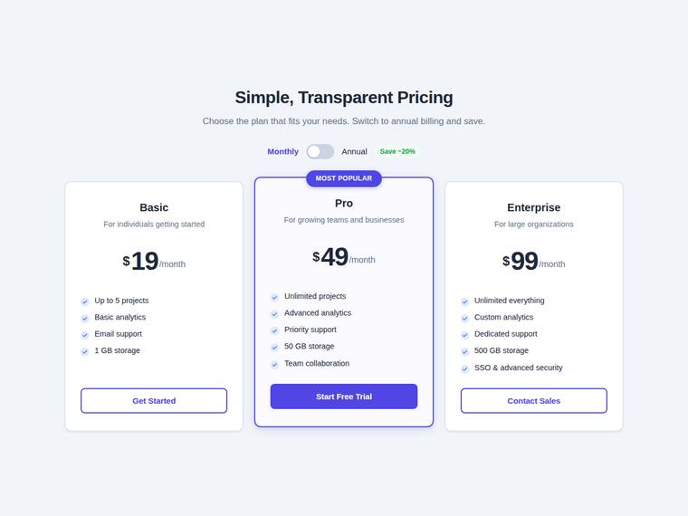 deepseek-v4-pro rendering of the Accessible pricing card with a monthly/annual toggle benchmark - composite 98.7%