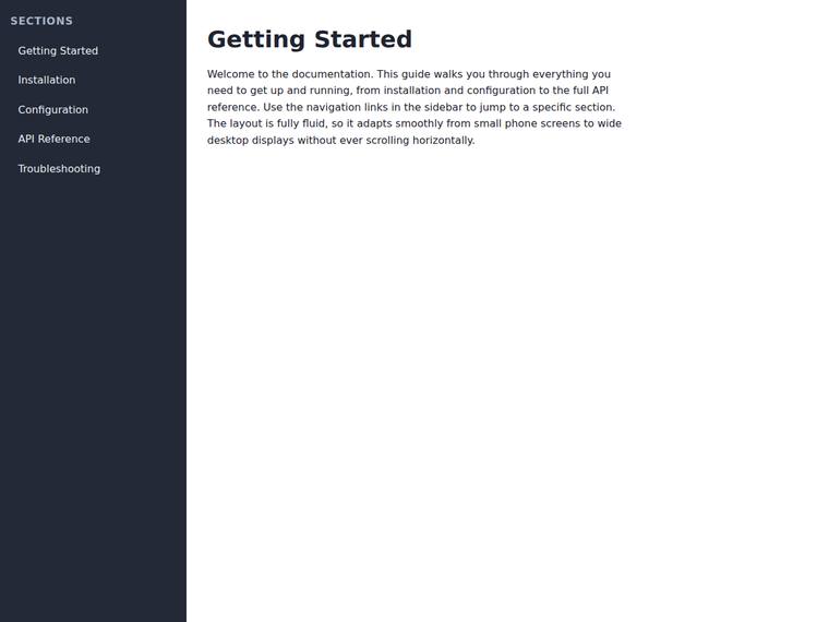 claude-fable-5 rendering of the Sidebar and content layout that never overflows, including at the tablet width benchmark - composite 0.0%
