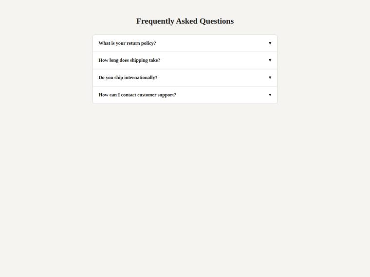 claude-fable-5 rendering of the Accessible accordion FAQ that expands on click benchmark - composite 100.0%