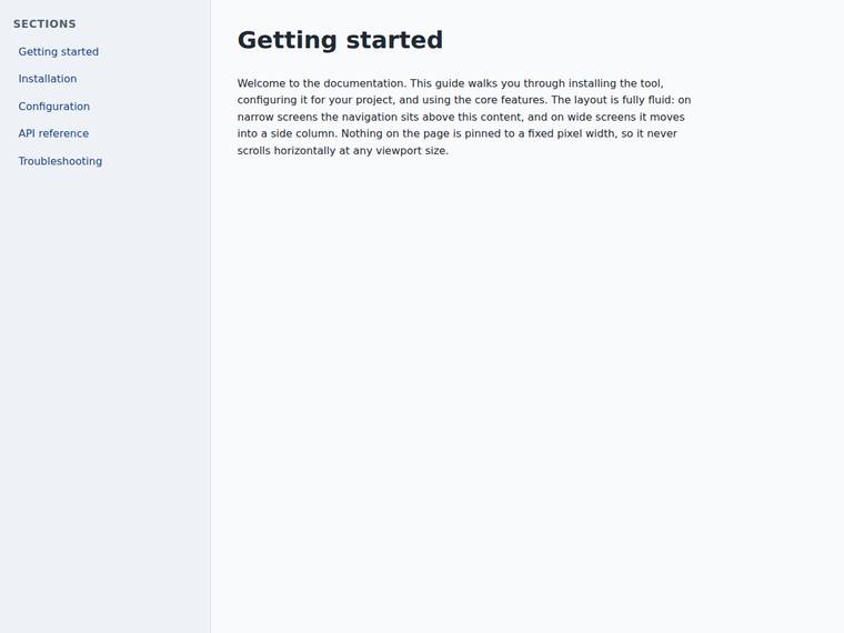 claude-fable-5 rendering of the Sidebar and content layout that never overflows, including at the tablet width benchmark - composite 0.0%