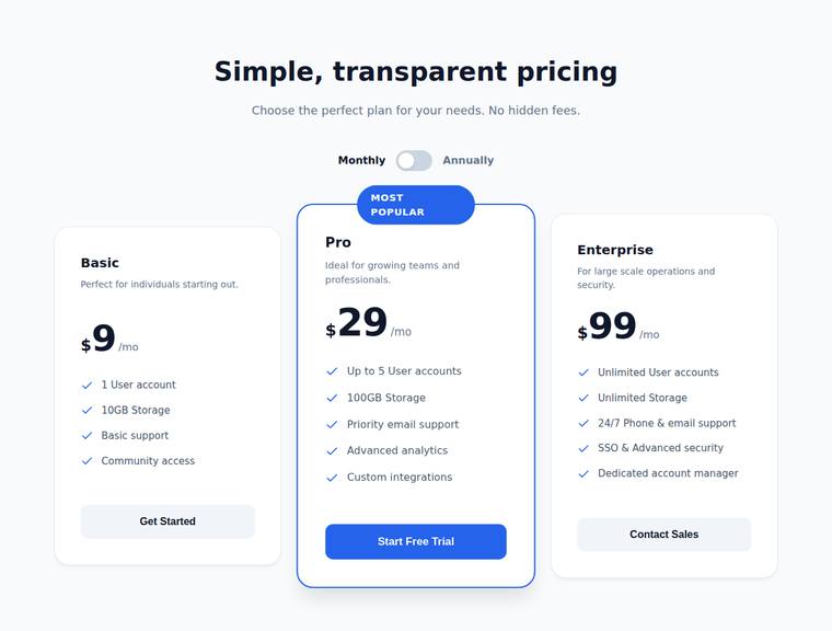 gemini-3.1-pro-preview rendering of the Accessible pricing card with a monthly/annual toggle benchmark - composite 100.0%