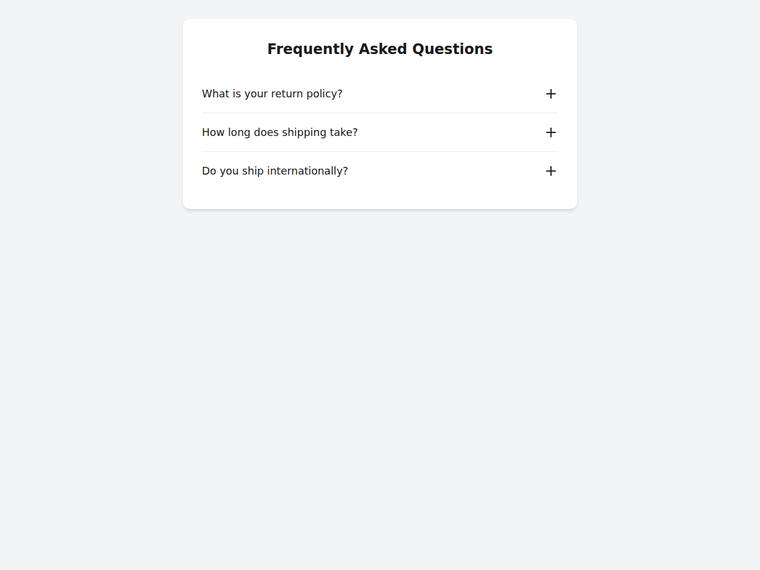 gemini-3.1-pro-preview rendering of the Accessible accordion FAQ that expands on click benchmark - composite 99.8%