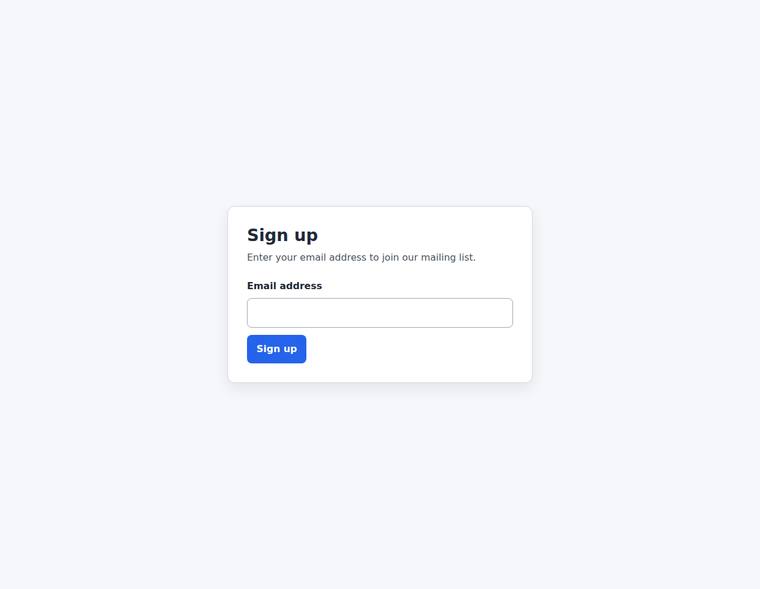gpt-5.5-pro rendering of the Signup form with inline email validation benchmark - composite 99.8%