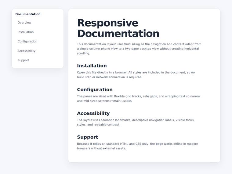 gpt-5.5 rendering of the Sidebar and content layout that never overflows, including at the tablet width benchmark - composite 100.0%
