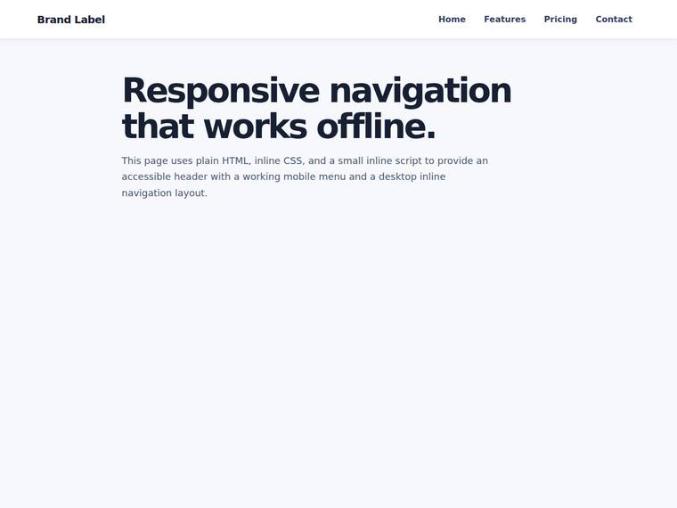gpt-5.5 rendering of the Responsive nav that both collapses at the breakpoint and toggles open on mobile benchmark - composite 100.0%
