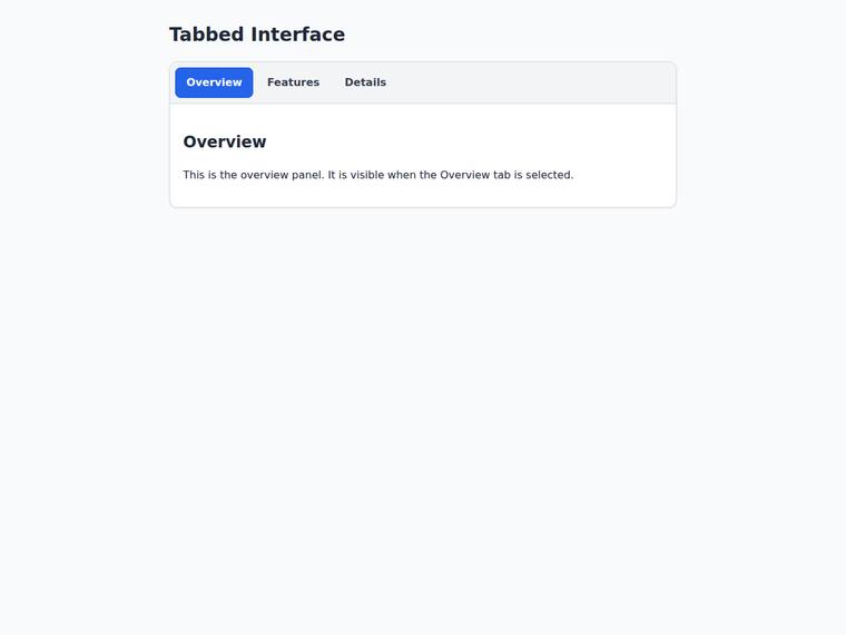 gpt-5.5 rendering of the Tabbed interface that switches panels on click benchmark - composite 100.0%