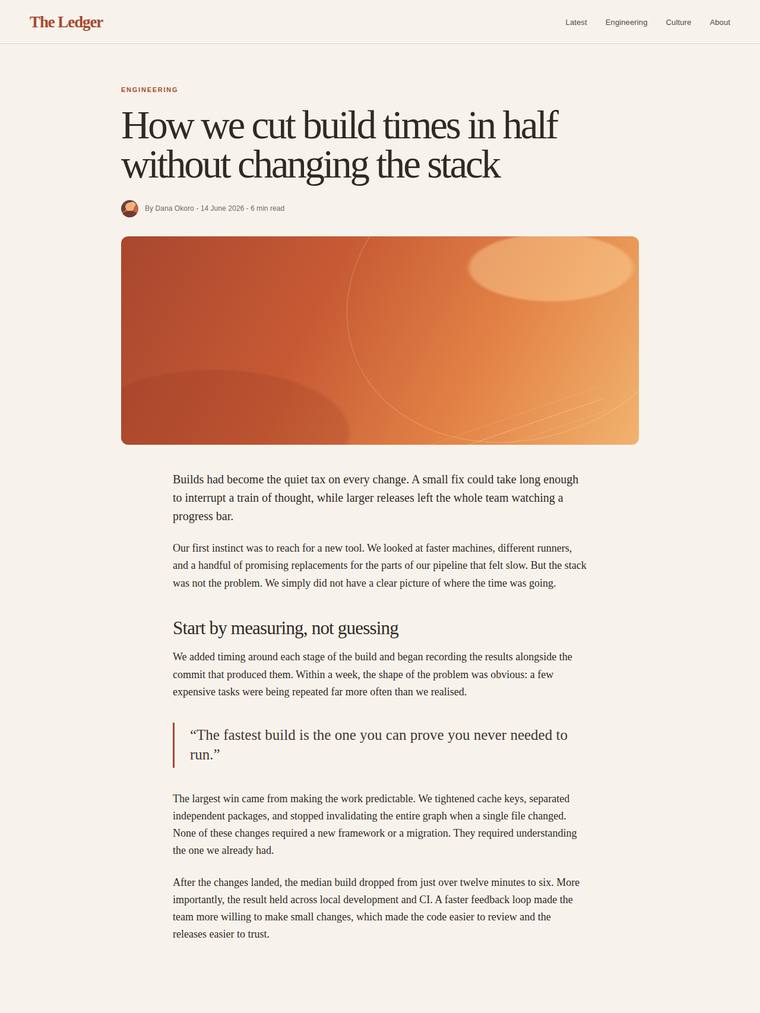 gpt-5.6-luna Websites output - Reproduce an editorial blog article page from its screenshot