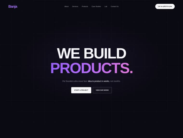 gpt-5.6-luna Websites output - Reproduce the Banja home page hero from its screenshot