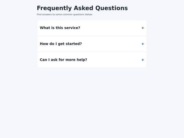 gpt-5.6-luna UI components output - Accessible accordion FAQ that expands on click