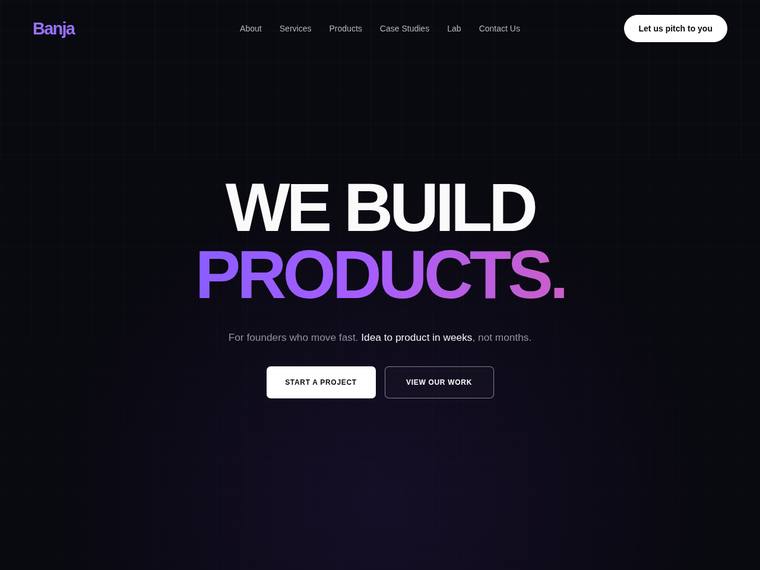 gpt-5.6-sol Websites output - Reproduce the Banja home page hero from its screenshot