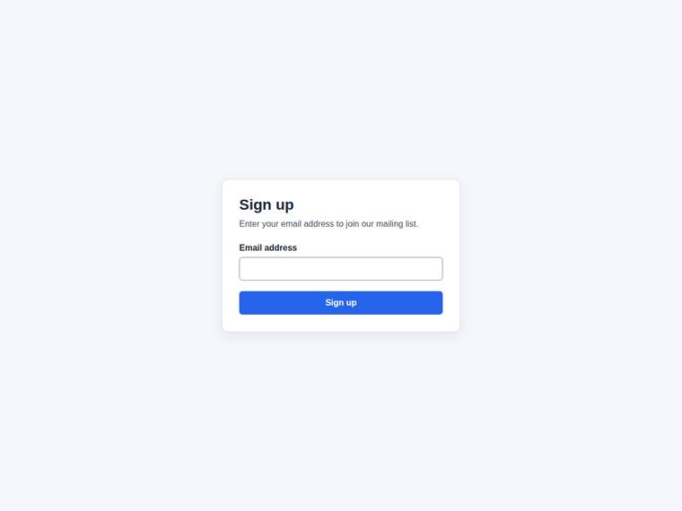 gpt-5.6-terra UI components output - Signup form with inline email validation