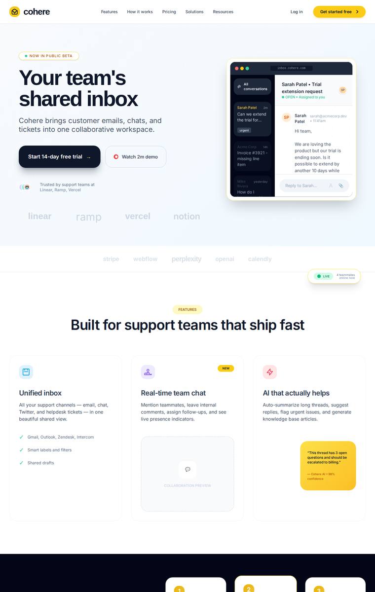 grok-4.20-reasoning rendering of the Marketing landing page benchmark - composite 68.8%, judge 3.8/5