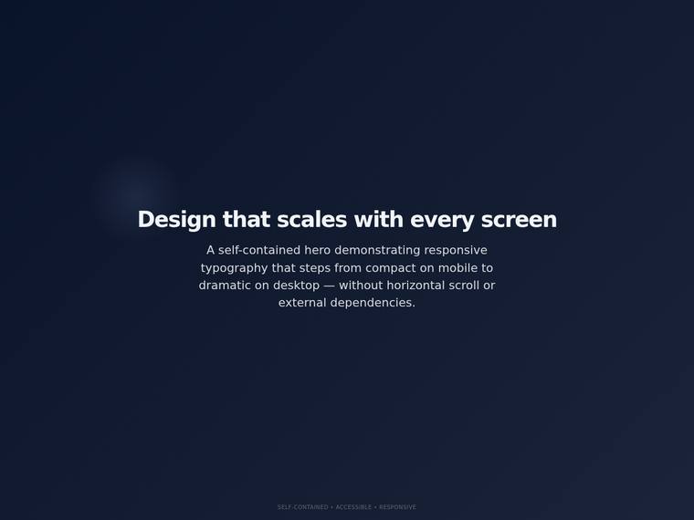 grok-4.20-reasoning rendering of the Headline type scale that steps up at the tablet and desktop breakpoints benchmark - composite 100.0%