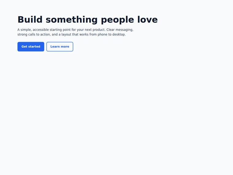 grok-4.5 Websites output - CTA buttons that stack full-width on mobile and sit in a row on desktop