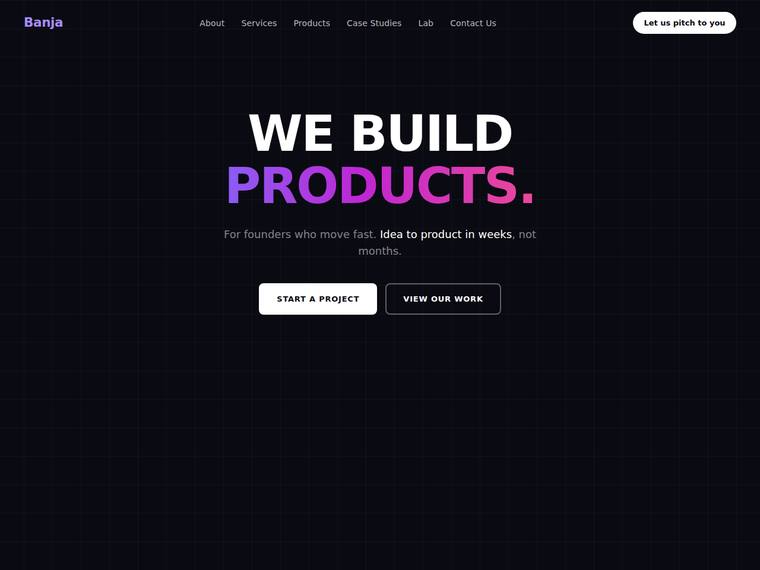 grok-4.5 Websites output - Reproduce the Banja home page hero from its screenshot