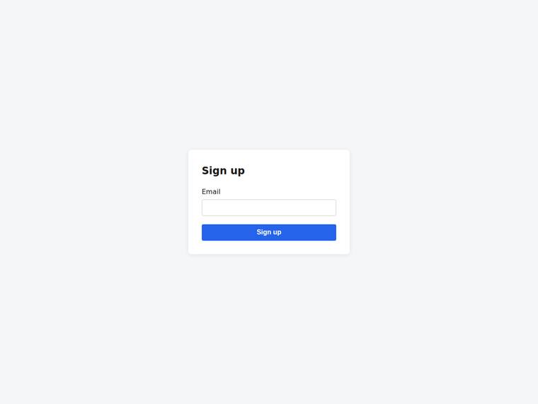 grok-4.5 UI components output - Signup form with inline email validation