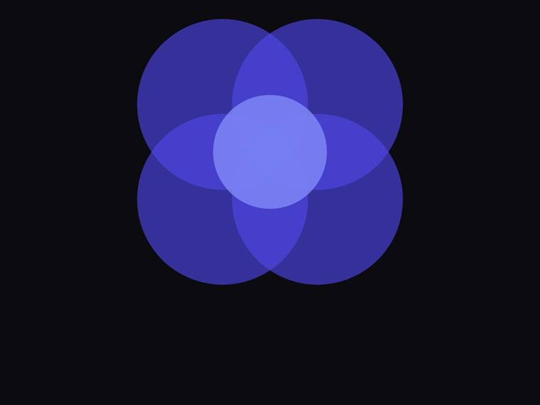 grok-4.5 SVG and graphics output - Geometric logo mark (overlapping circles, abstract monogram)