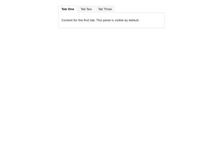 grok-4.5 UI components output - Tabbed interface that switches panels on click