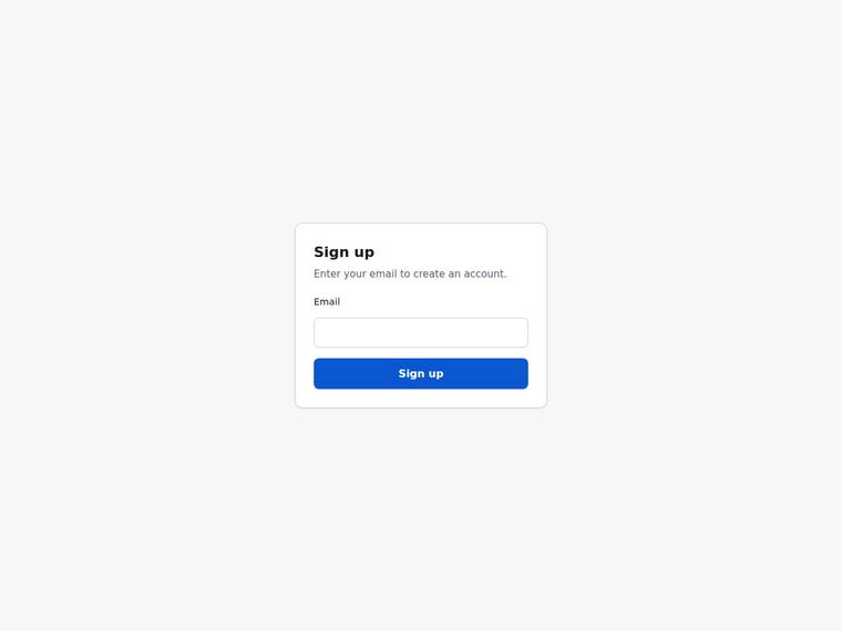 grok-4.5 UI components output - Signup form with inline email validation