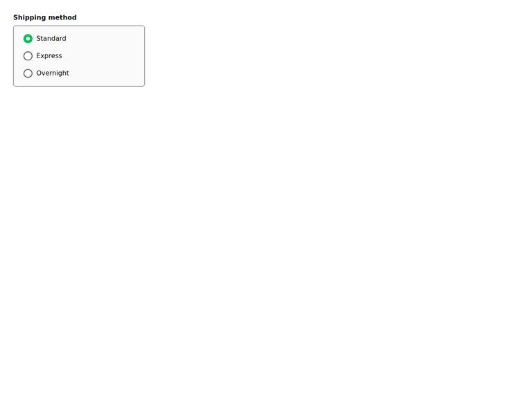 grok-4.5 UI components output - Keyboard-operable ARIA radiogroup with roving tabindex