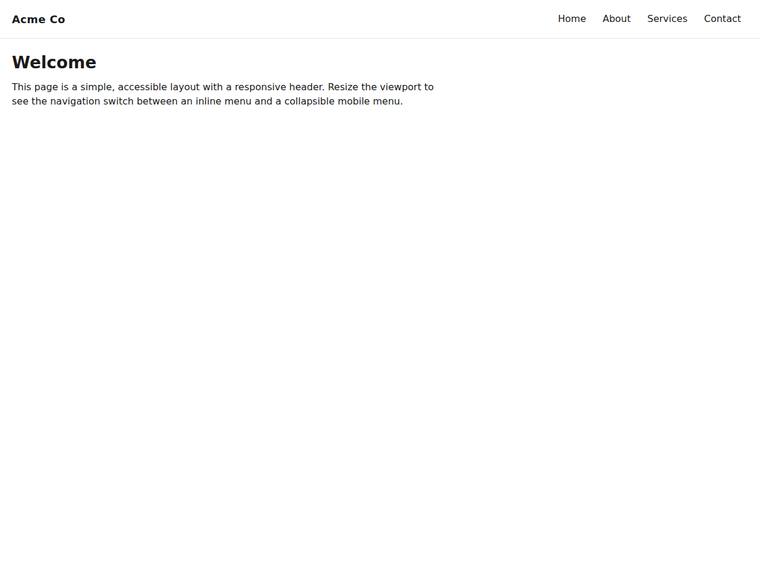 grok-4.5 Websites output - Responsive nav that both collapses at the breakpoint and toggles open on mobile