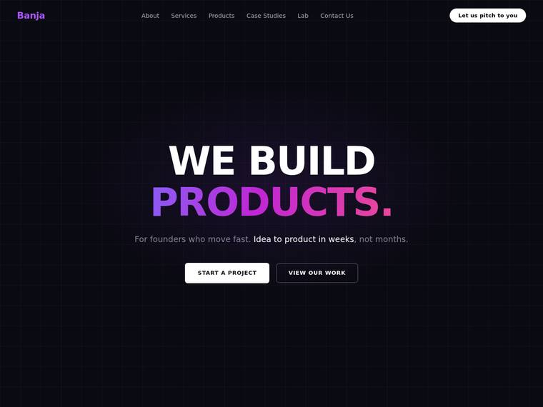 grok-4.5 Websites output - Reproduce the Banja home page hero from its screenshot