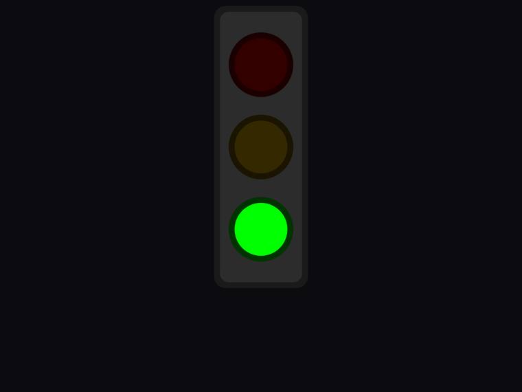 grok-4.5 SVG and graphics output - Traffic light with only the green light lit
