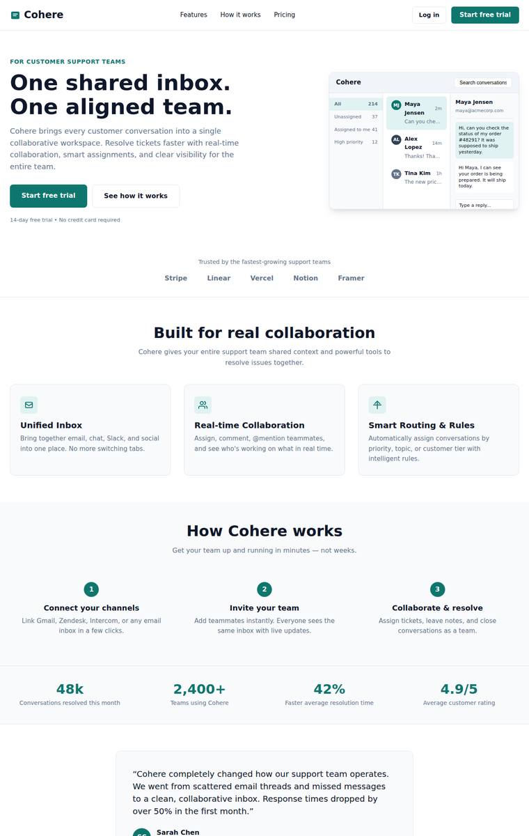 grok-build-0.1 rendering of the Marketing landing page benchmark - composite 68.8%, judge 3.8/5
