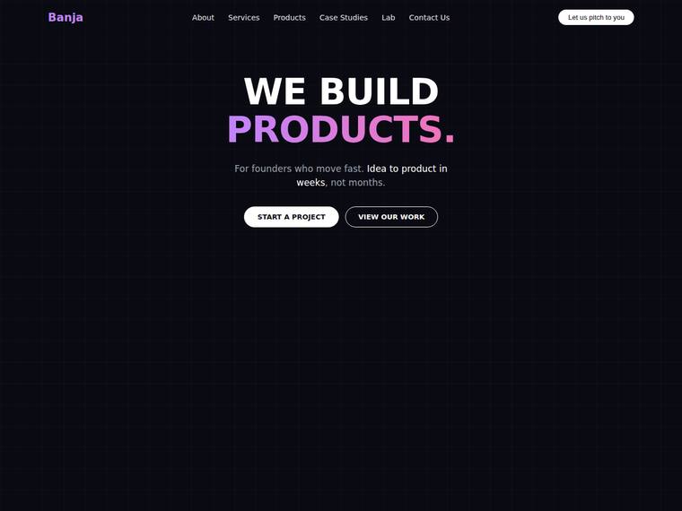 grok-build-0.1 rendering of the Reproduce the Banja home page hero from its screenshot benchmark - composite 93.7%