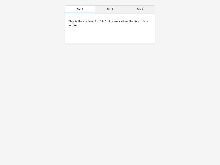 grok-build-0.1 rendering of the Tabbed interface that switches panels on click benchmark - composite 99.3%