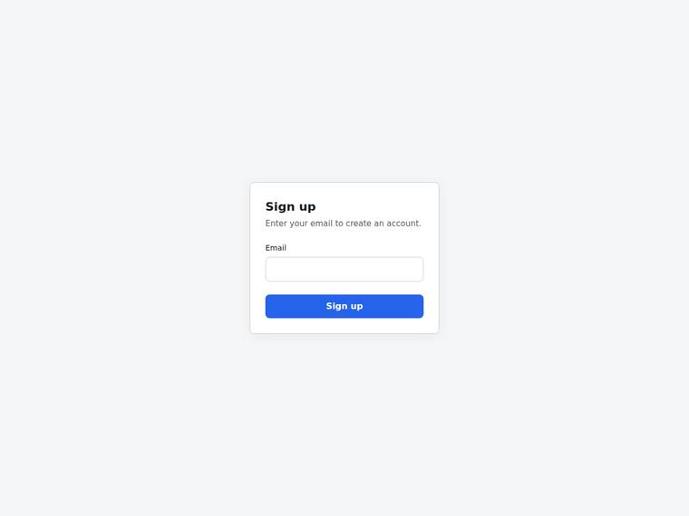 grok-composer-2.5-fast rendering of the Signup form with inline email validation benchmark - composite 100.0%