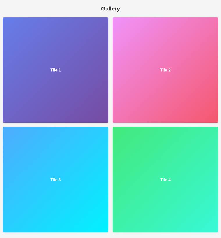 claude-haiku-4-5 rendering of the Gallery grid that widens from one to four columns as the viewport grows benchmark - composite 0.0%