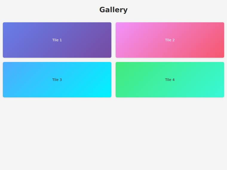 claude-haiku-4-5 rendering of the Gallery grid that widens from one to four columns as the viewport grows benchmark - composite 0.0%