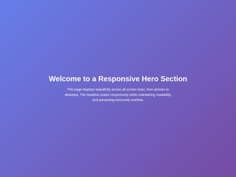 claude-haiku-4-5 rendering of the Headline type scale that steps up at the tablet and desktop breakpoints benchmark - composite 100.0%