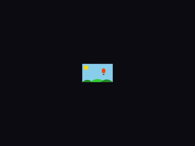 kimi-k2.7-code rendering of the Flat multi-object scene (sun, hills, hot-air balloon) benchmark - composite 100.0%