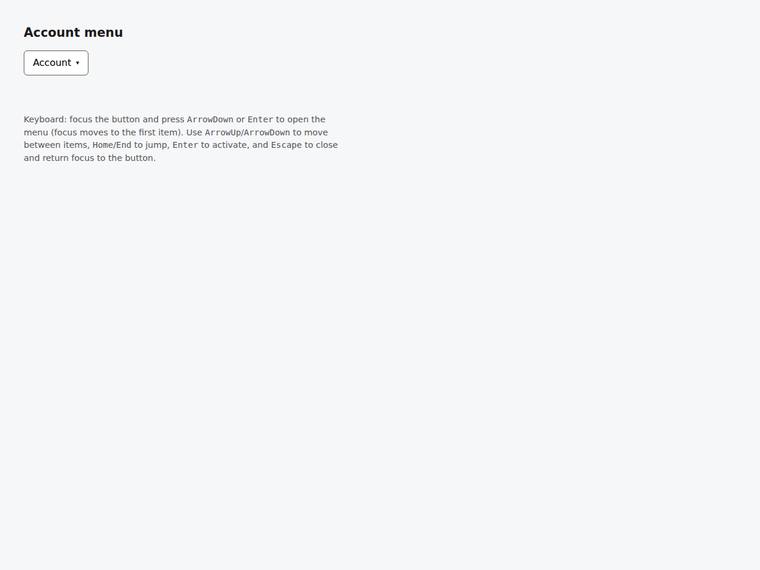 kimi-k3 UI components output - Keyboard-operable menu button with arrow-key navigation