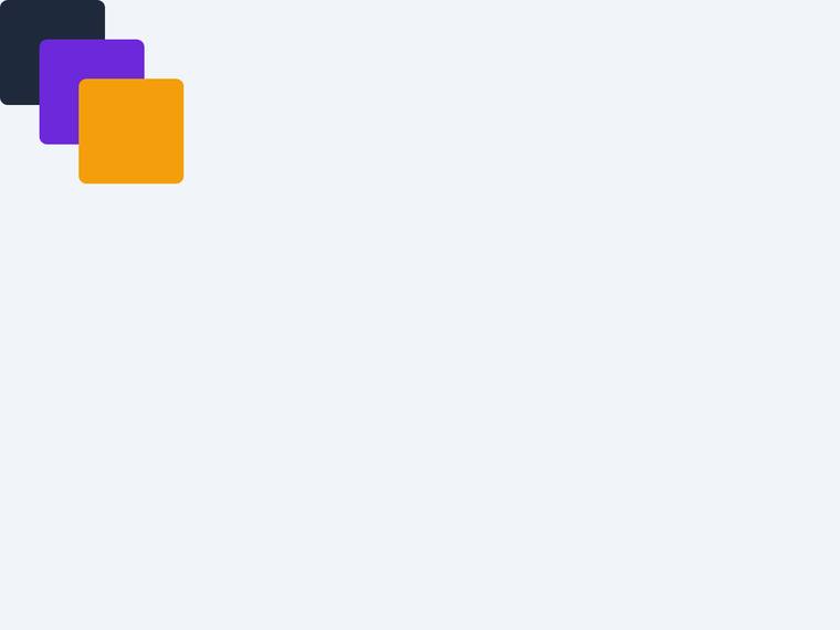 kimi-k3 UI components output - Three overlapping layers in an exact z-order and position