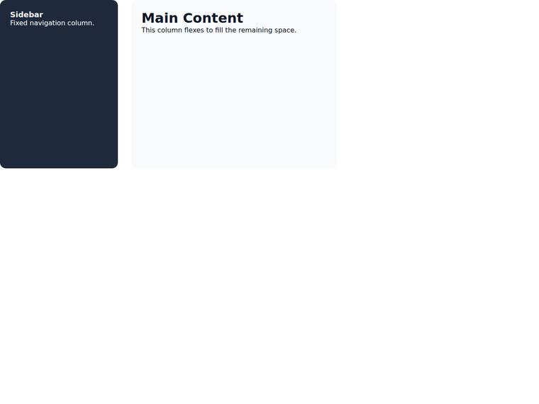 kimi-k3 UI components output - Two-column grid split with exact column widths and gutter