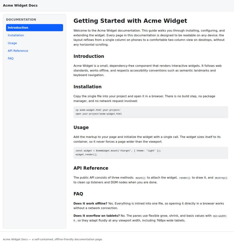kimi-k3 Websites output - Sidebar and content layout that never overflows, including at the tablet width
