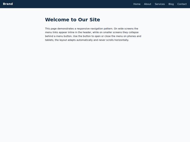 kimi-k3 Websites output - Responsive nav that both collapses at the breakpoint and toggles open on mobile