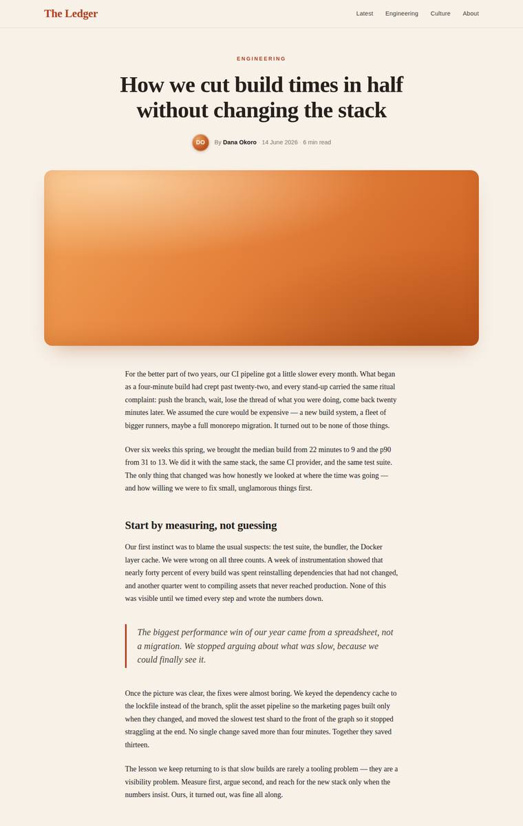 kimi-k3 Websites output - Reproduce an editorial blog article page from its screenshot