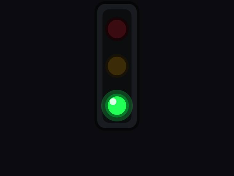 kimi-k3 SVG and graphics output - Traffic light with only the green light lit