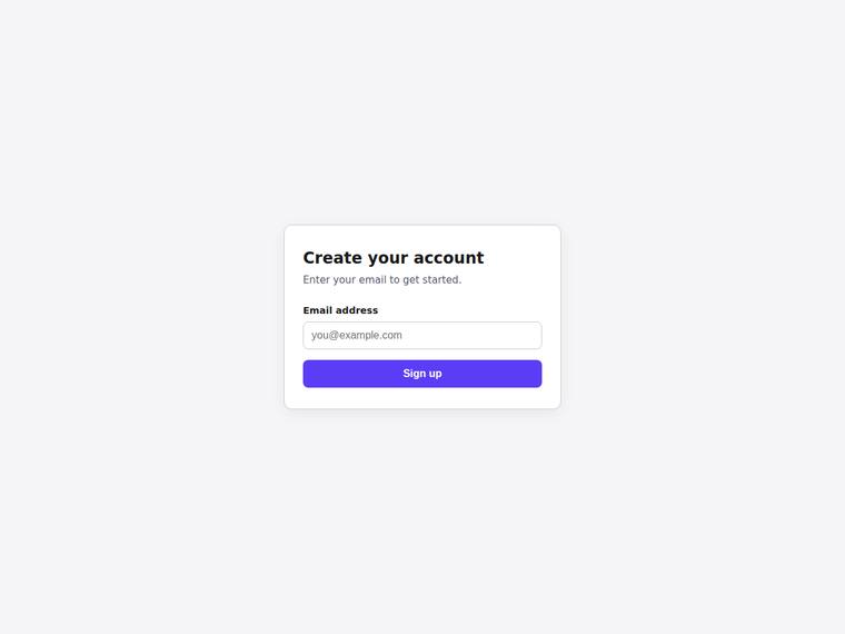 claude-opus-4-8 rendering of the Signup form with inline email validation benchmark - composite 100.0%